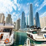 Dubai marina with yachts in UAE